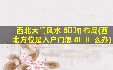 西北大门风水 🐶 布局(西北方位是入户门怎 🐟 么办)